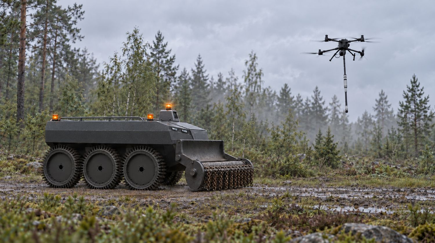 Ground machine and aircraft working together